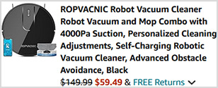 Ropvacnic Robot Vacuum Cleaner Screenshot