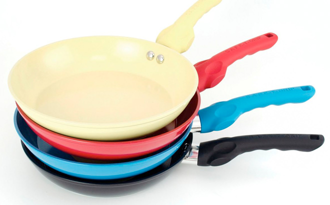 Safe T Grip 3 piece Ceramic Coated Frypans