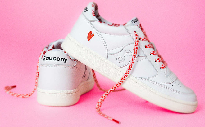 Saucony Womens Shoes on pink background