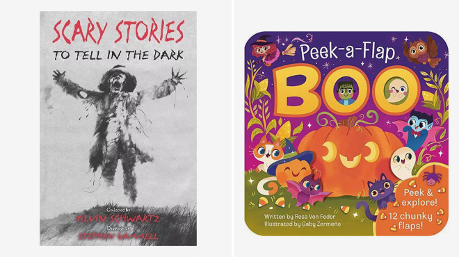 Scary Stories To Tell In The Dark and Peek a flap Boo Books