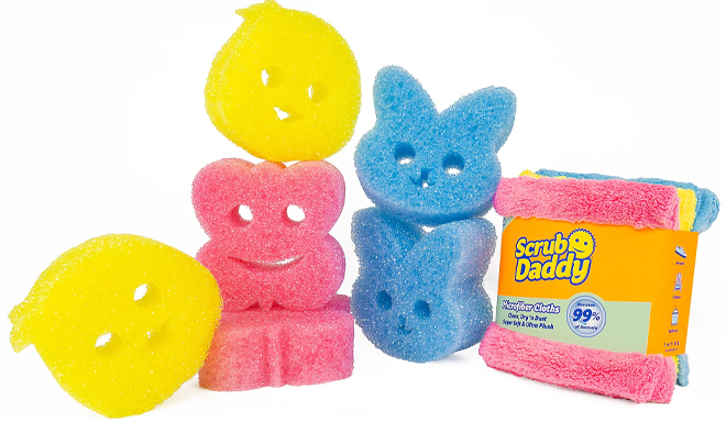 Scrub Daddy 6 Piece Spring Sponges Microfiber Towel