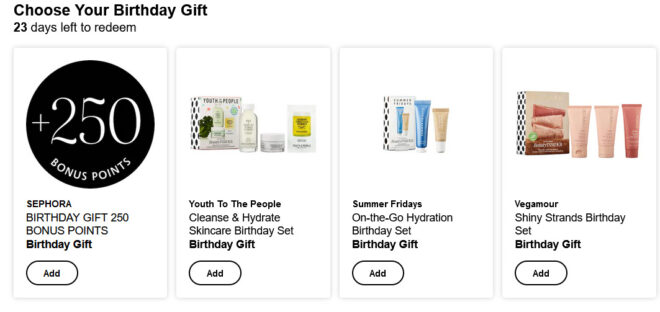 Sephora Birthday Gift Offers