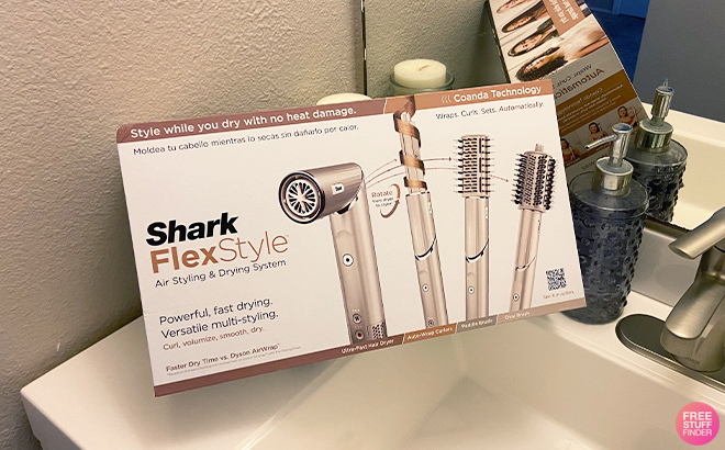 Shark FlexStyle Air Styling Drying Multi Styler on the Bathroom Counter