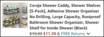 Shower Caddy 5 Pack Checkout