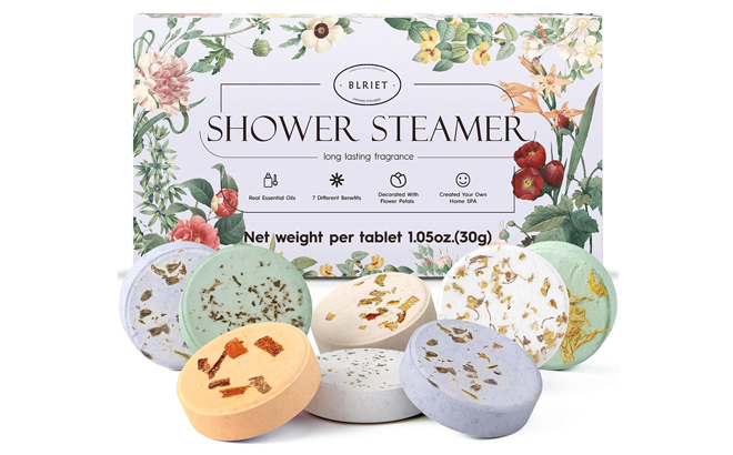 Shower Steamers Aromatherapy BLRIET 8 Pack Gifts for Women Men Mom Teen Lavender Natural Essential Oil