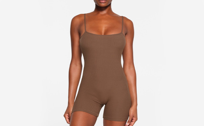 Skims Scoop Onesie in Oxide Color