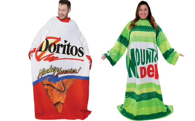 Snuggie The Original Wearable Blanket with Sleeves Mountain Dew and Doritos