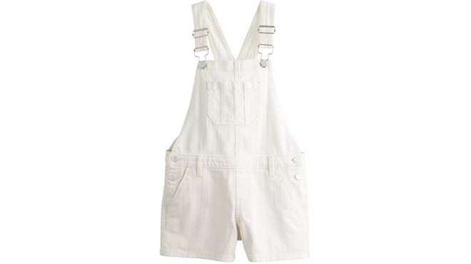 So Girls Short Overalls in Ivory Color