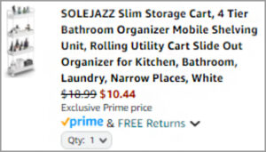 Solejazz Slim Storage Cart at Checkout