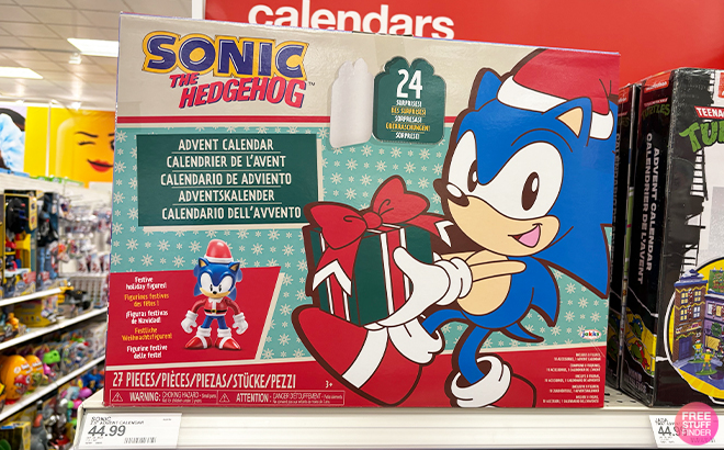 Sonic the Hedgehog Mini Figure Advent Calendar on a Shelf at Target