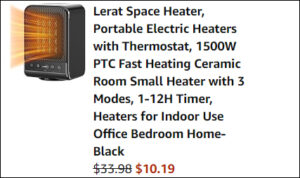 Space Heater Final Price