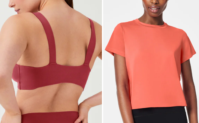 Spanx Bra llelujah Unlined Bralette and Active Butter Tee