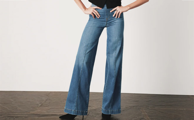 Spanx Womens Wide Leg Jeans