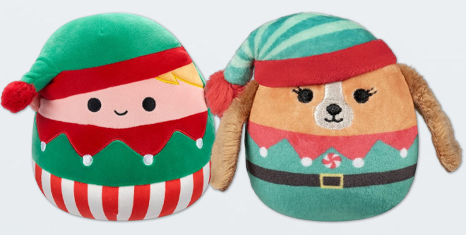 Squishmallows Elliot the Elf Boy and Darcy the Brown Dog