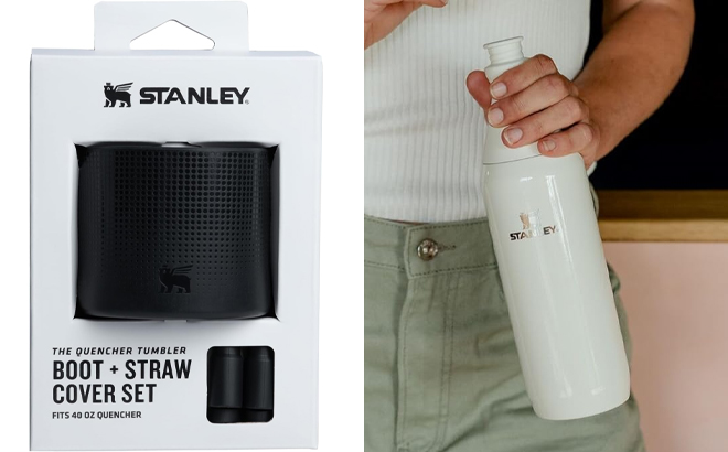 Stanely Quencher Boot and Straw Cover Cap and All Day Slim Bottle