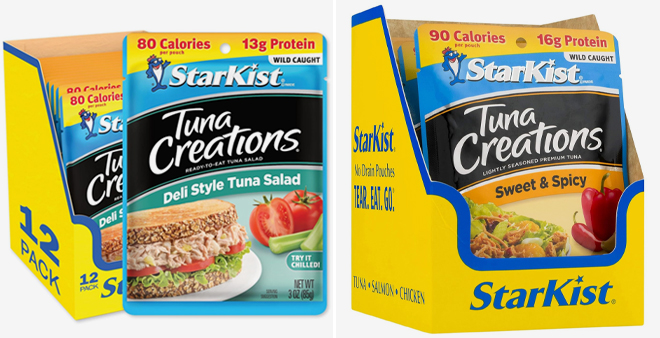 StarKist Tuna Creations Deli Style Tuna Salad 12 Pack and StarKist Tuna Creations Sweet and Spicy 12 Pack