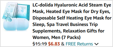 Steam Eye Masks Checkout