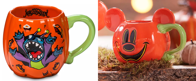 Stitch Pumpkin Halloween Mug and Mickey Mouse Halloween Jack o Lantern Mug