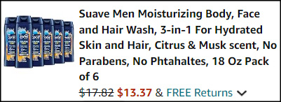 Suave Men Moisturizing Body Checkout