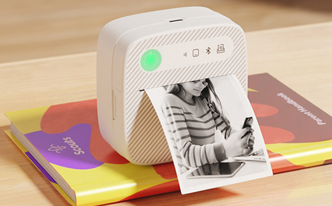 Suave Mini Portable Printer on a Table