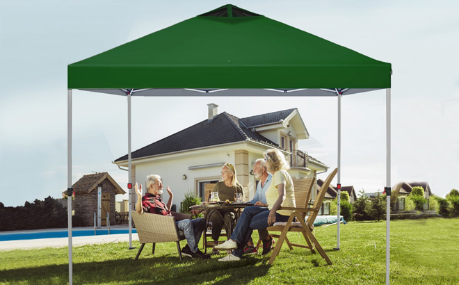 Summit Living 10x10ft Pop up Canopy Tent in Green