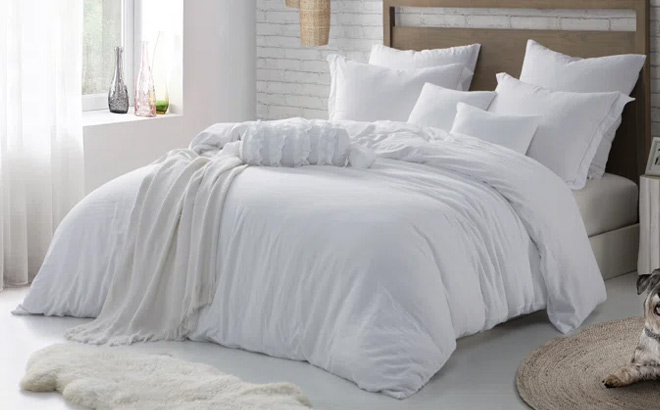 Swift Home Super Soft Crinkle Washed Microfiber Duvet Cover Set