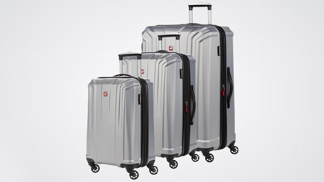 SwissGear 3 Piece Hardside Expandable Luggage Set with Spinner Wheels