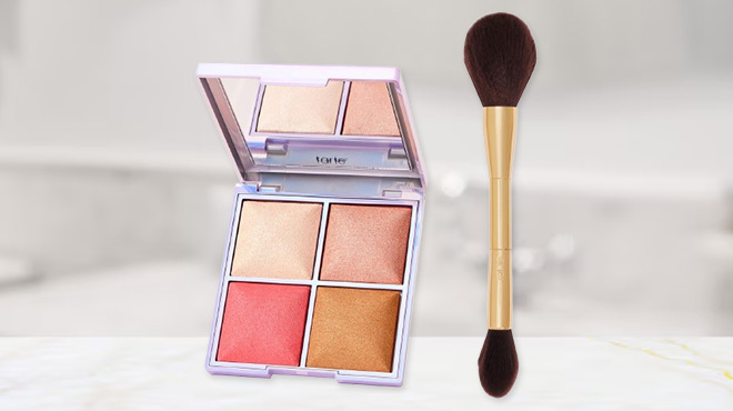 Tarte Glow Quad Glow & Glow Palette with Brush