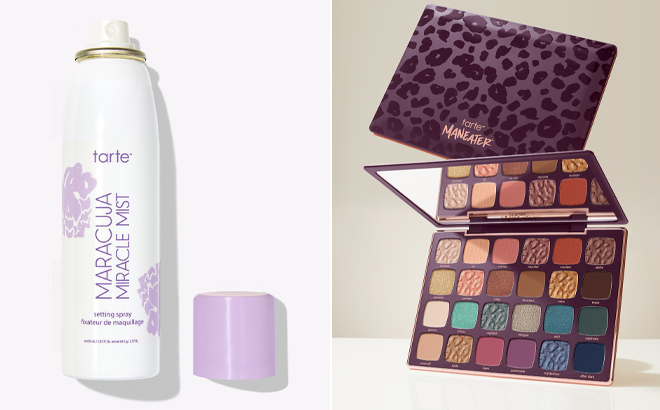 Tarte Maracuja Miracle Mist Setting Spray and Maneater Nightfall Eyeshadow Palette