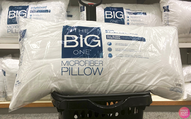 The Big One King Size Microfiber Pillow on a Cart