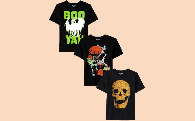 The Childrens Place 3 Pack Halloween Graphic Tees