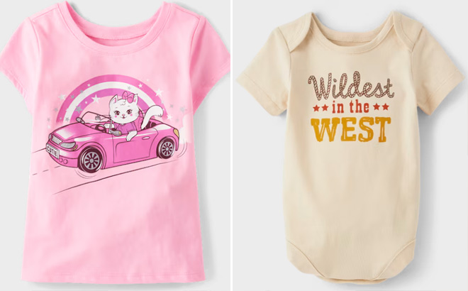 The Childrens Place Girls Cat Car Graphic Tee