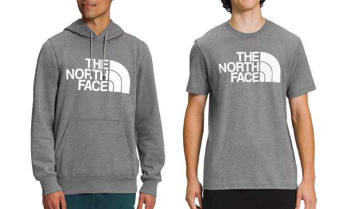 The North Face Mens Half Dome Logo Hoodie and Mens Half Dome Logo T Shirt