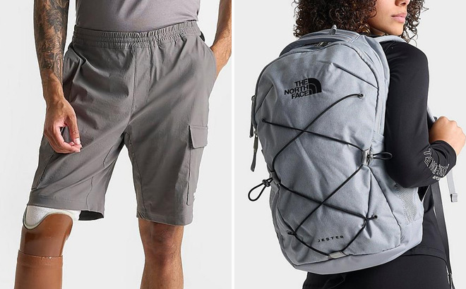 The North Face Mens Trishul Cargo Shorts and Backpack