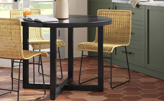 Threshold Chapin Modern Woven Dining Chair with Metal Legs