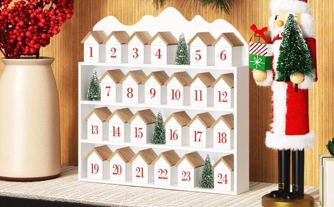 Threshold Christmas Wood House Countdown Calendar