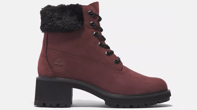 Timberland Womens Kinsley 6 inch Waterproof Boot burgundy Nubuck