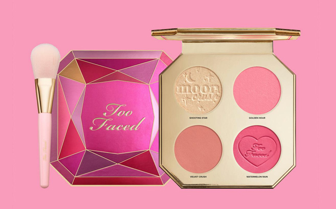 Too Faced Jewel Crush Blush and Highlighter Palette with Brush