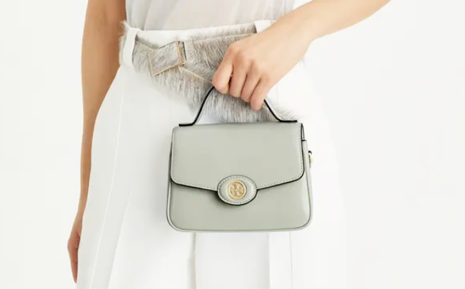 Tory Burch Small Robinson Spazzolato Top Handle Bag