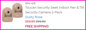 Toucan Indoor Security Camera Checkout Screen