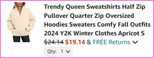 Trendy Queen Sweatshirt at Checkout