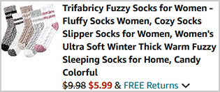 Trifabricy Fuzzy Womens Socks 5 Pairs Screenshot