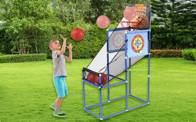 Trimate 2 in 1 Arcade Basketball Hoop Game