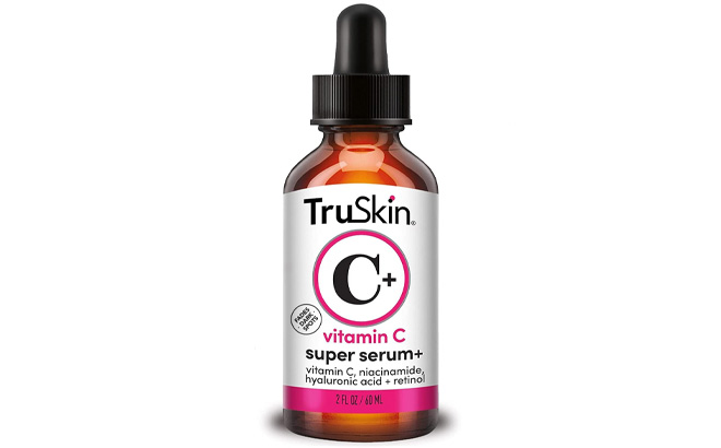 TruSkin Super Vitamin C Face Serum with Niacinamide on a Plain Background