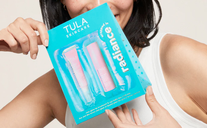 Tula wrapped in radiance rose glow lip treatment eye balm duo