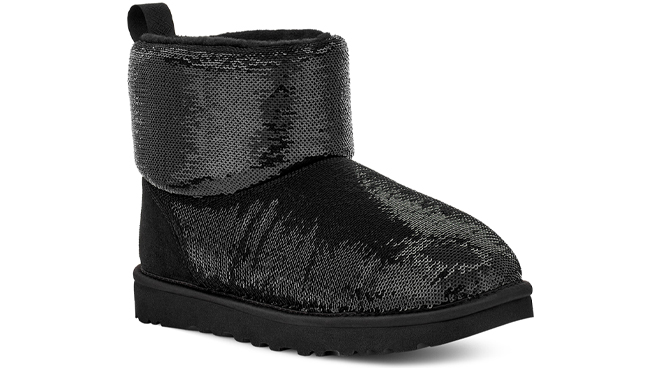 UGG Classic Mini Mirror Ball Womens Boots in Black Color