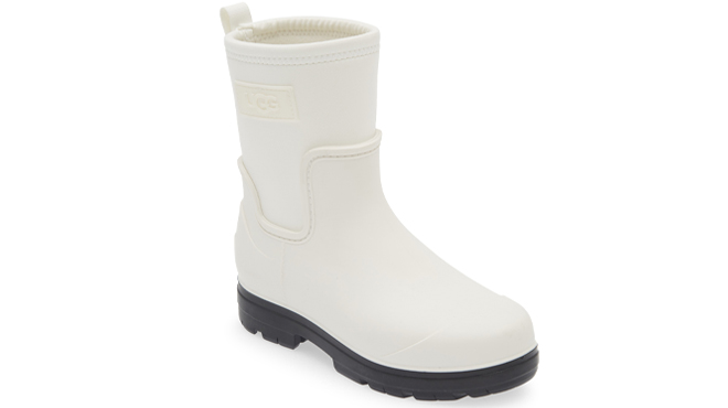 UGG Womens Droplet Waterproof Mid Rain Boots in White Color