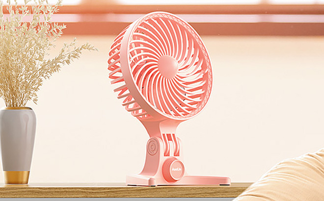 USB Desk Fan in Pink Color