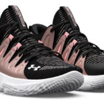 Under Armour Womens Flow Breakthru 4 Basketball Shoes in Balck Rose Gold