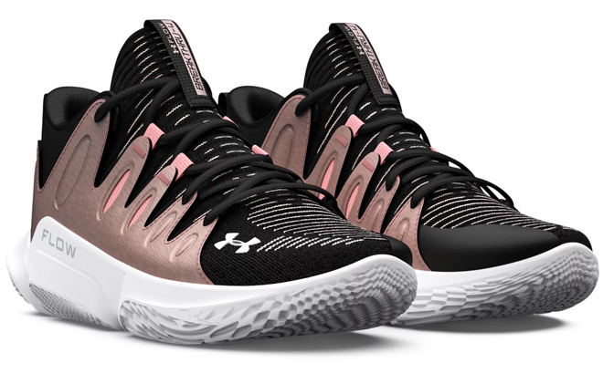 Under Armour Womens Flow Breakthru 4 Basketball Shoes in Balck Rose Gold